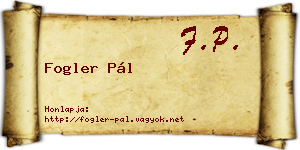Fogler Pál névjegykártya