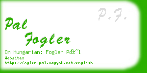 pal fogler business card
